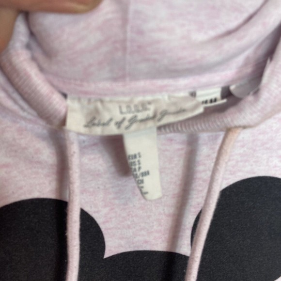 Women's L.O.G.G. DISNEY Mickey Mouse Hoodie Sweatshirt PInk Small - Picture 5 of 7